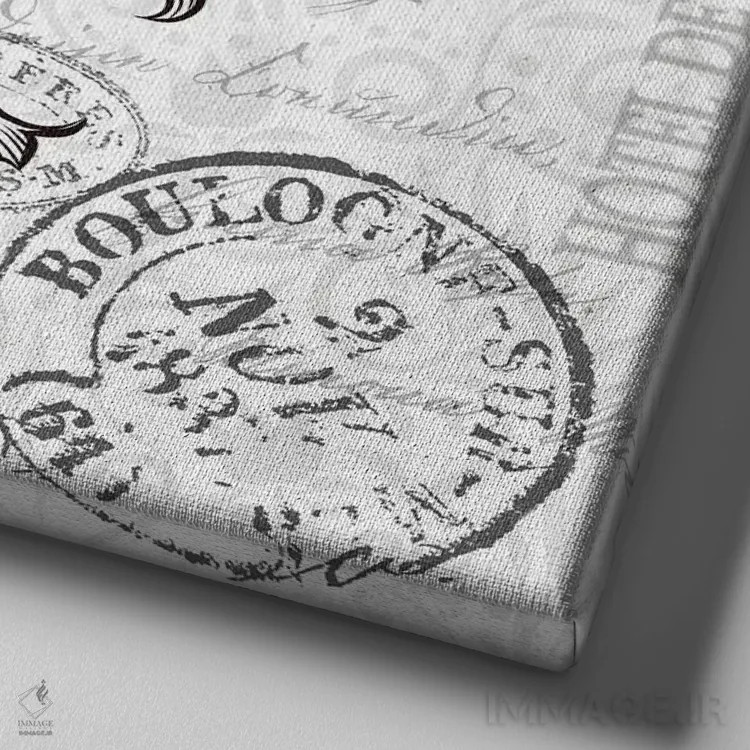 تابلو دکوراتیو پاریس قدیمی III اثر کیمبرلی آلن - نمای نزدیک بافت بوم