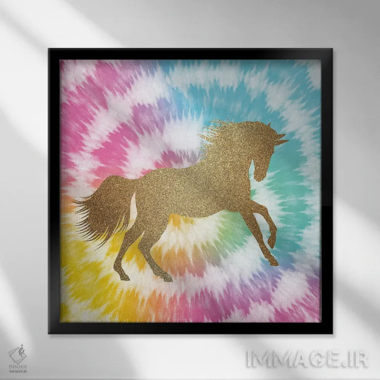 تابلو دکوراتیو تک شاخ رنگارنگ I اثر کیمبرلی آلن - نمای قابدار مشکی