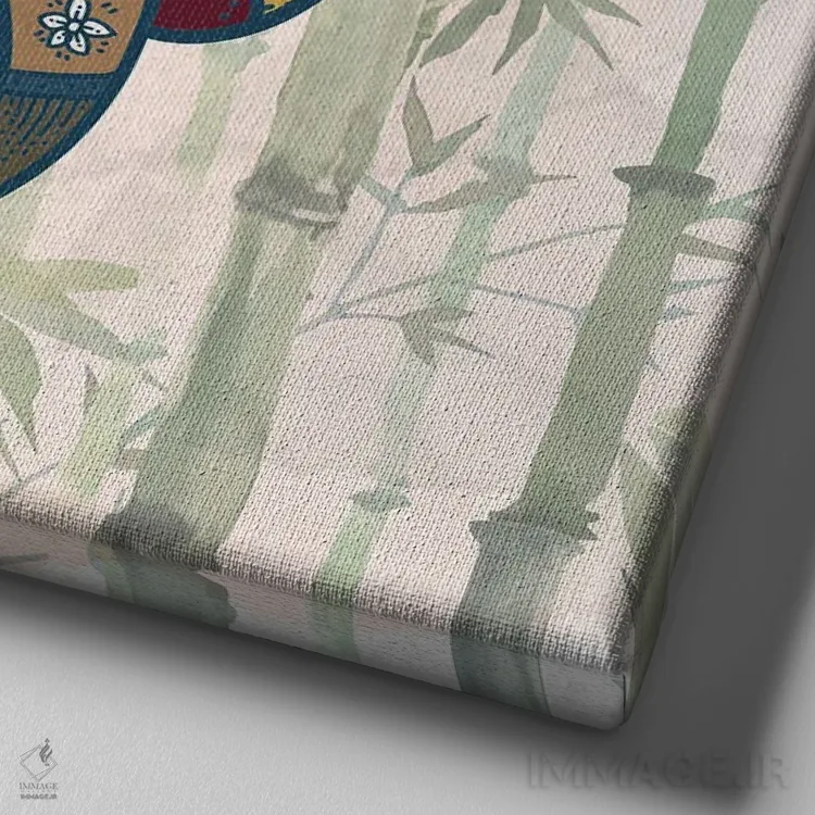 تابلو دکوراتیو فیل ماندالا آبرنگی اثر کیمبرلی آلن - نمای نزدیک بافت بوم