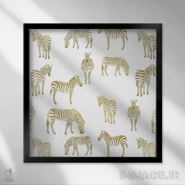 تابلو دکوراتیو گورخر گورخر اثر کیمبرلی آلن - نمای قابدار مشکی