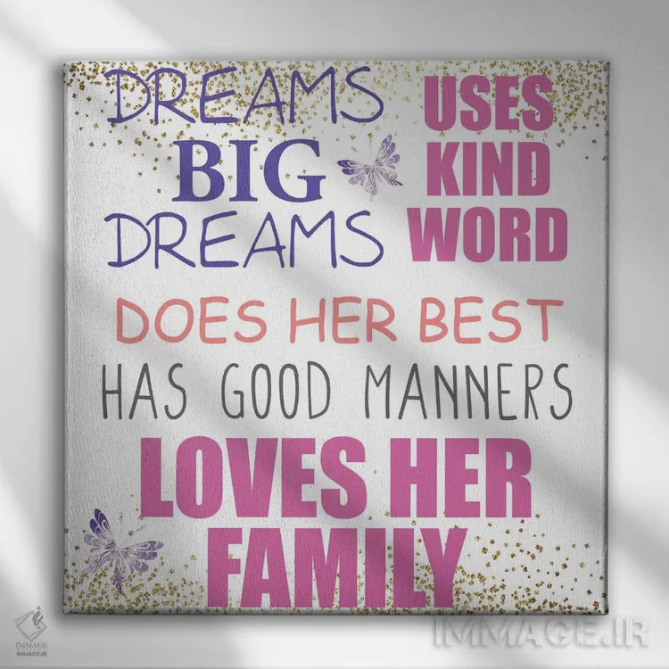 تابلو دکوراتیو یک شاهزاده خانم III اثر کیمبرلی آلن - نمای روبهرو روی دیوار