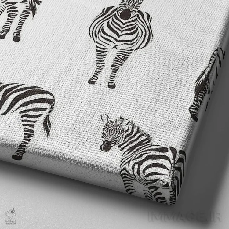 تابلو دکوراتیو گورخر گورخر نسخه ۲ اثر کیمبرلی آلن - نمای نزدیک بافت بوم