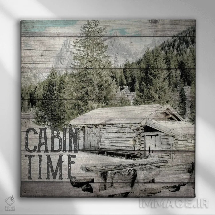 تابلو دکوراتیو زمان کلبه اثر کیمبرلی آلن - نمای روبهرو روی دیوار