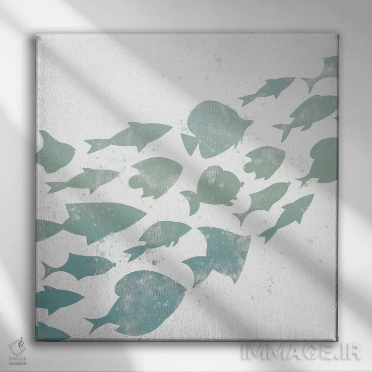 تابلو دکوراتیو شنا I اثر کیمبرلی آلن - نمای روبهرو روی دیوار