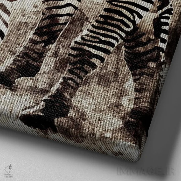 تابلو دکوراتیو گورخرها اثر کیمبرلی آلن - نمای نزدیک بافت بوم