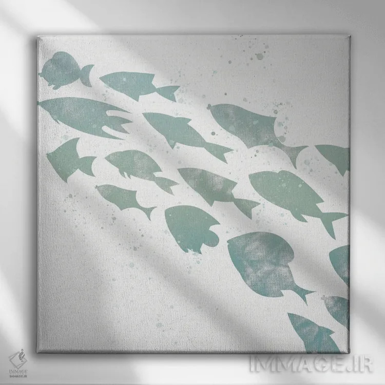 تابلو دکوراتیو شنا II اثر کیمبرلی آلن - نمای روبهرو روی دیوار