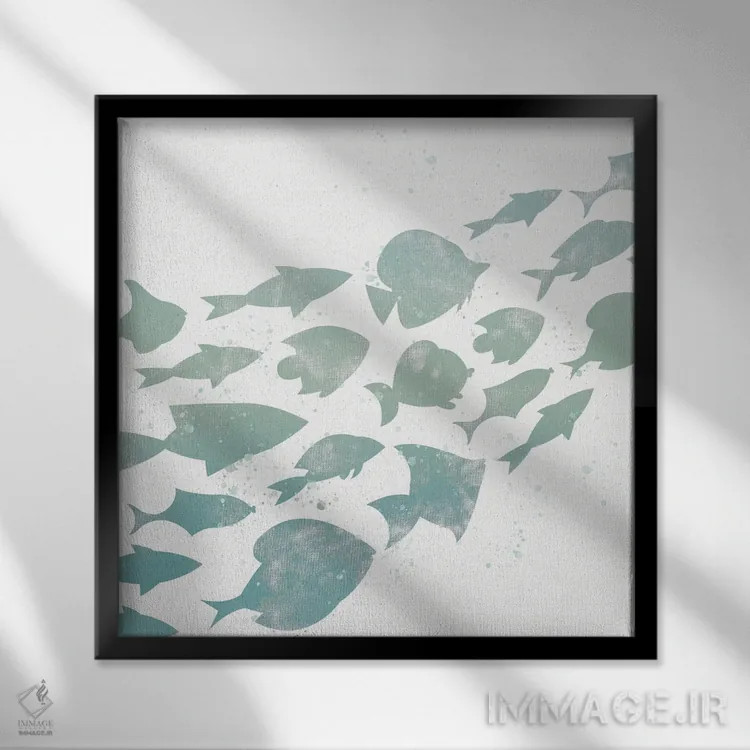 تابلو دکوراتیو شنا I اثر کیمبرلی آلن - نمای قابدار مشکی