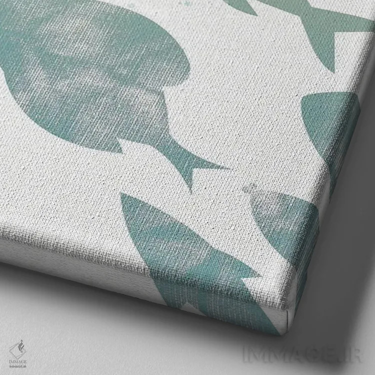 تابلو دکوراتیو شنا II اثر کیمبرلی آلن - نمای نزدیک بافت بوم