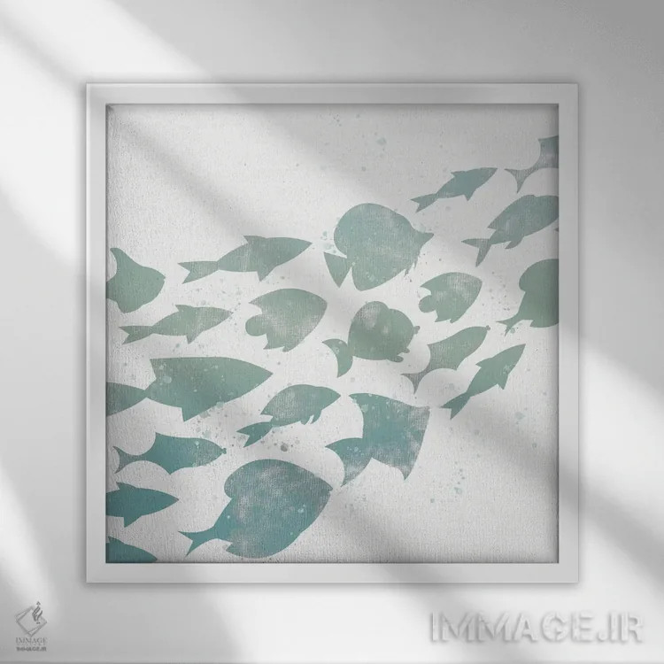 تابلو دکوراتیو شنا I اثر کیمبرلی آلن - نمای قابدار سفید