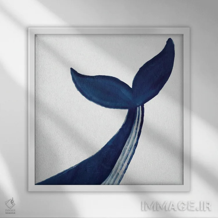 تابلو دکوراتیو نهنگ I اثر کیمبرلی آلن - نمای قابدار سفید