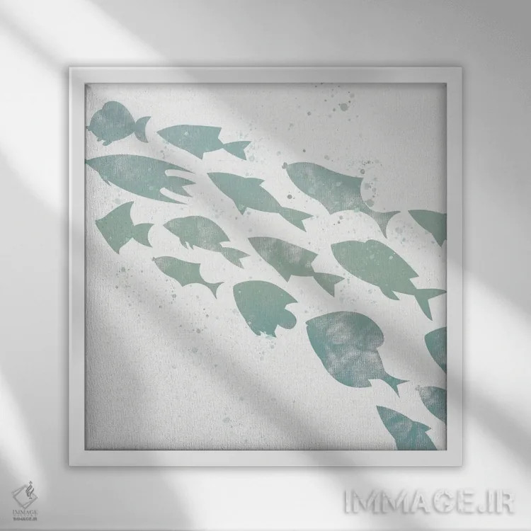 تابلو دکوراتیو شنا II اثر کیمبرلی آلن - نمای قابدار سفید