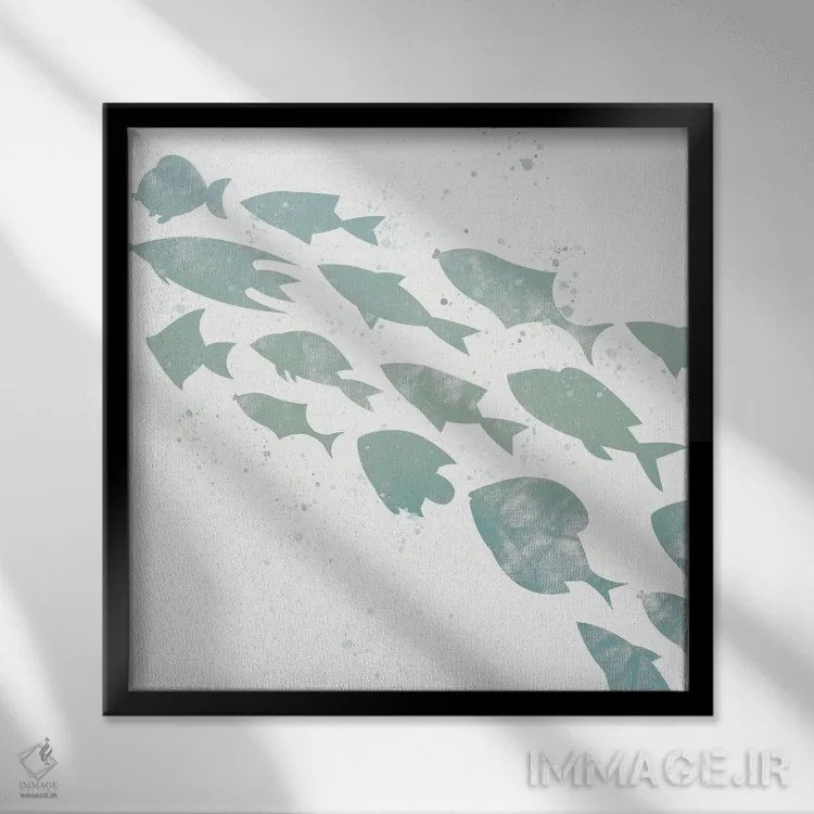 تابلو دکوراتیو شنا II اثر کیمبرلی آلن - نمای قابدار مشکی