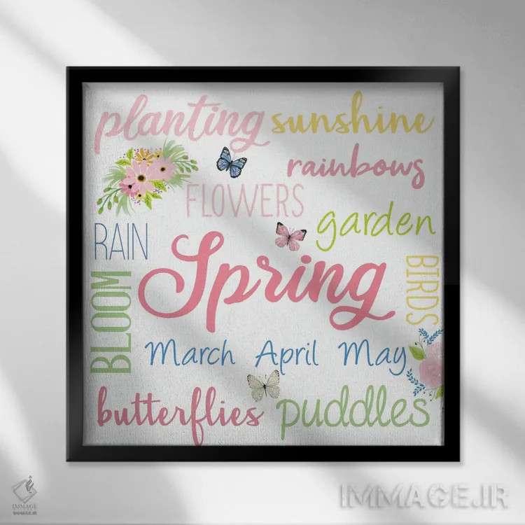 تابلو دکوراتیو بهار اثر کیمبرلی آلن - نمای قابدار مشکی