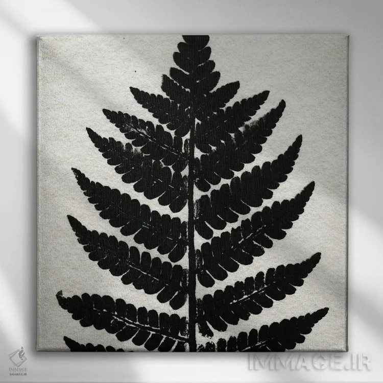 تابلو مینیمال سرخس فشرده اثر کیمبرلی آلن - نمای روبهرو روی دیوار