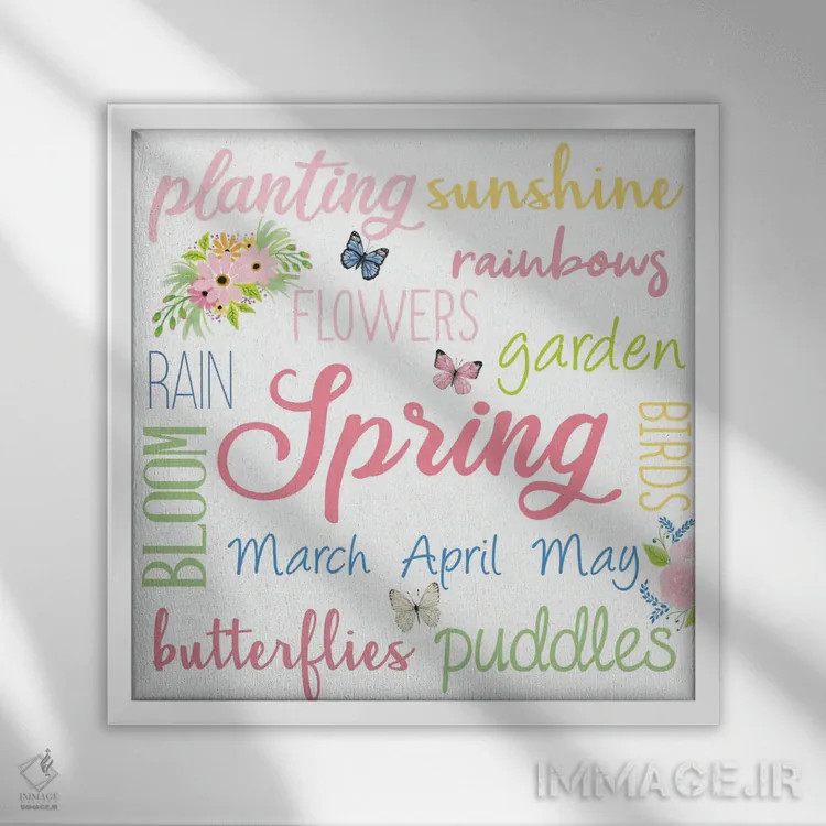 تابلو دکوراتیو بهار اثر کیمبرلی آلن - نمای قابدار سفید