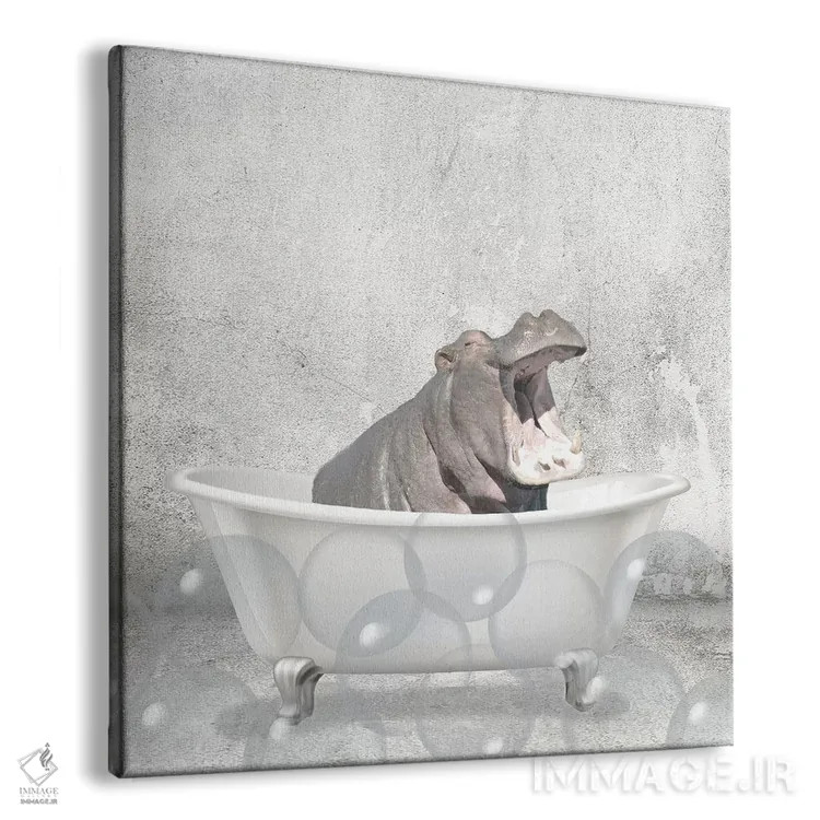 تابلو دکوراتیو حمام اسب آبی کوچولو اثر کیمبرلی آلن - نمای پرسپکتیو محصول
