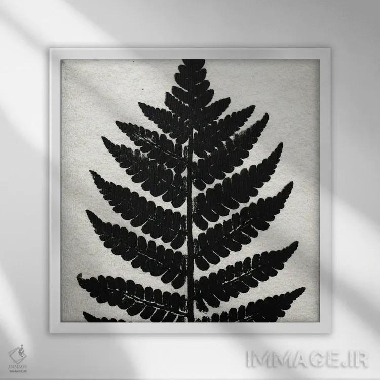 تابلو مینیمال سرخس فشرده اثر کیمبرلی آلن - نمای قابدار سفید