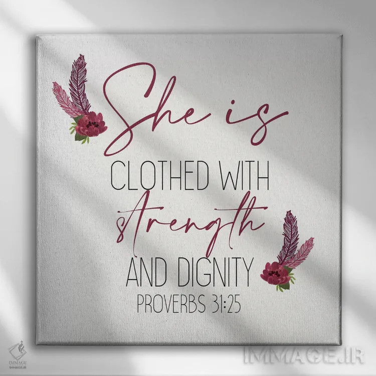 تابلو دکوراتیو او لباس پوشیده است اثر کیمبرلی آلن - نمای روبهرو روی دیوار