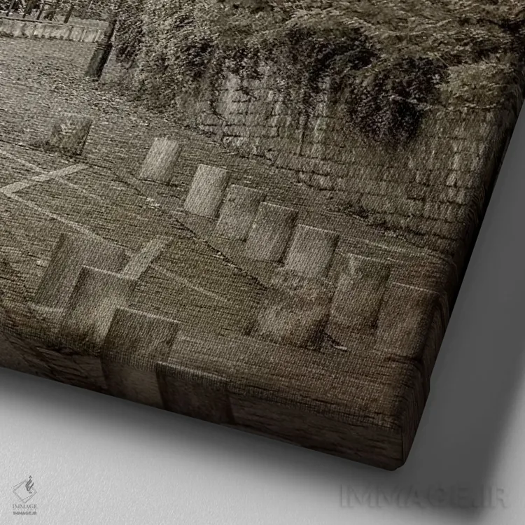 تابلو دکوراتیو خیابان های پاریس ۱ اثر کیمبرلی آلن - نمای نزدیک بافت بوم