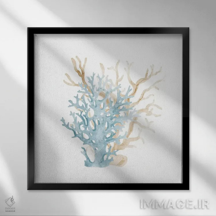 تابلو دکوراتیو خلیج مرجانی آبی III اثر کیمبرلی آلن - نمای قابدار مشکی
