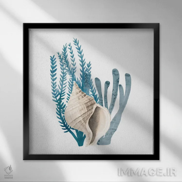 تابلو دکوراتیو خلیج مرجانی آبی II اثر کیمبرلی آلن - نمای قابدار مشکی