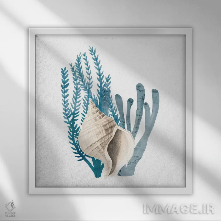 تابلو دکوراتیو خلیج مرجانی آبی II اثر کیمبرلی آلن - نمای قابدار سفید