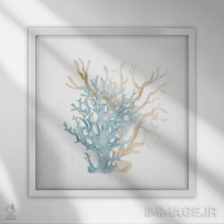 تابلو دکوراتیو خلیج مرجانی آبی III اثر کیمبرلی آلن - نمای قابدار سفید