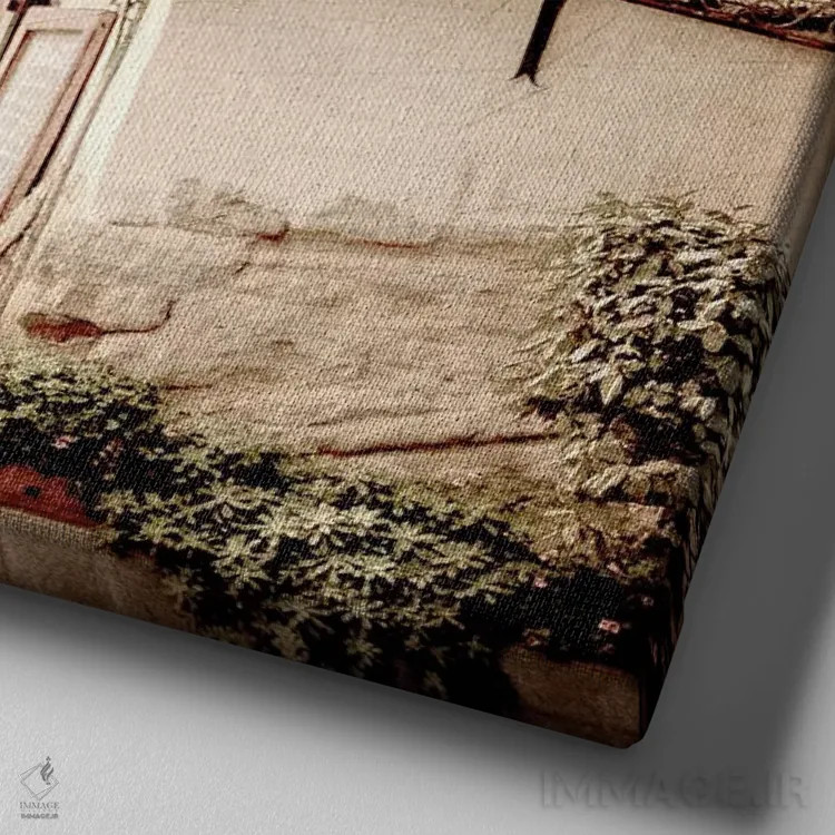 تابلو دکوراتیو بیستروی پاریس III اثر کیمبرلی آلن - نمای نزدیک بافت بوم