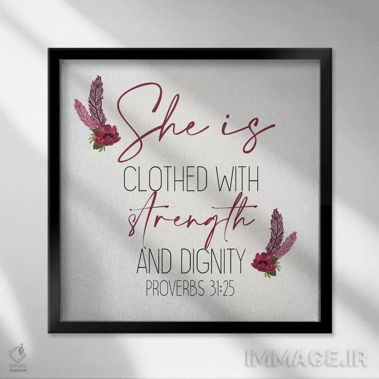 تابلو دکوراتیو او لباس پوشیده است اثر کیمبرلی آلن - نمای قابدار مشکی