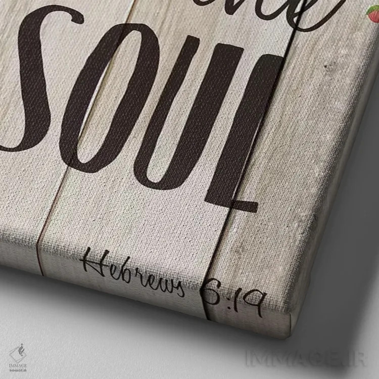 تابلو مدرن امید همچون لنگر است اثر کیمبرلی آلن - نمای نزدیک بافت بوم