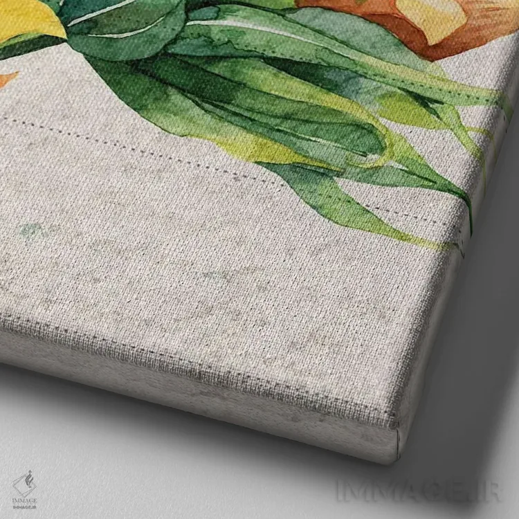 تابلو دکوراتیو کارت پستال آفتابگردان I اثر کیمبرلی آلن - نمای نزدیک بافت بوم