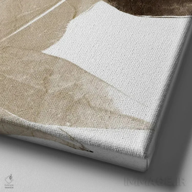 تابلو مینیمال برگ های شکلاتی ۲ اثر کیمبرلی آلن - نمای نزدیک بافت بوم