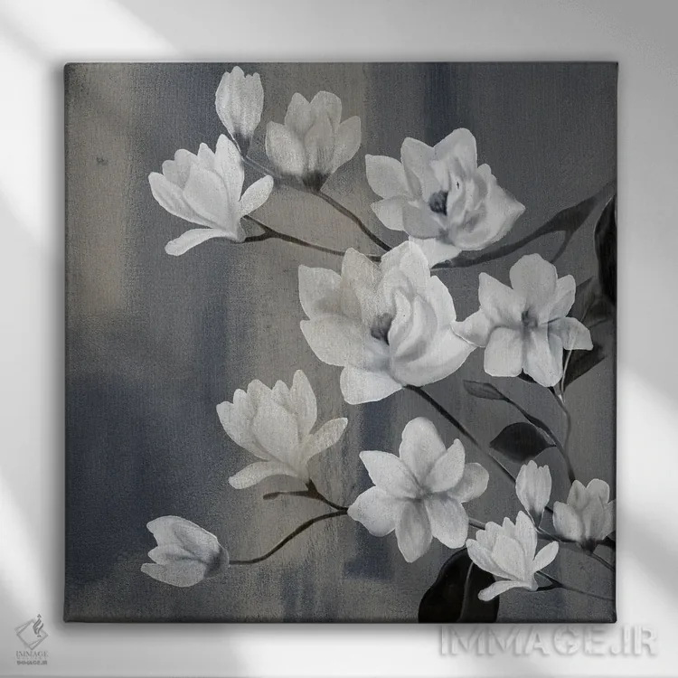 تابلو دکوراتیو شاخه های ماگنولیا II اثر کیمبرلی آلن - نمای روبهرو روی دیوار