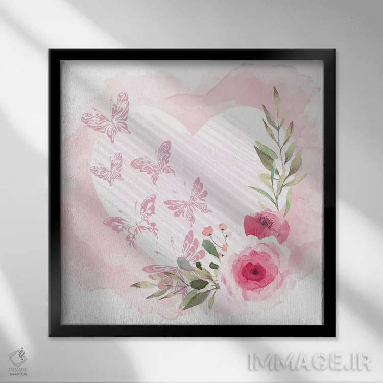 تابلو دکوراتیو پروانه های پاریس ۳ اثر کیمبرلی آلن - نمای قابدار مشکی