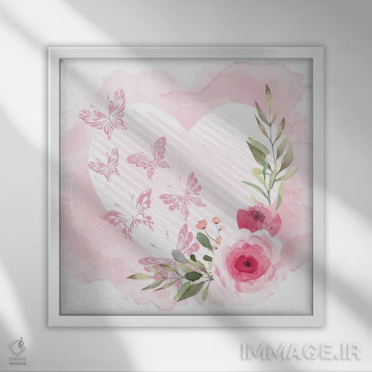 تابلو دکوراتیو پروانه های پاریس ۳ اثر کیمبرلی آلن - نمای قابدار سفید