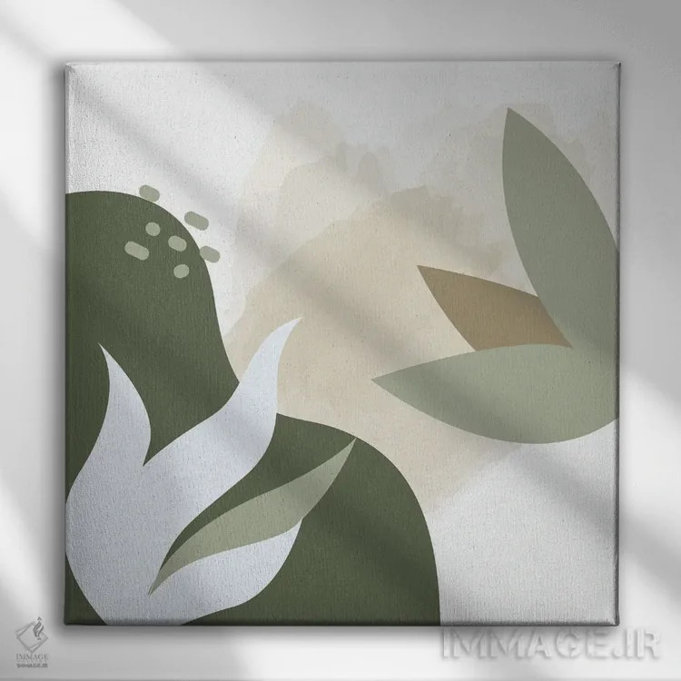 تابلو مدرن سبزهای ارگانیک ۱ اثر کیمبرلی آلن - نمای روبهرو روی دیوار