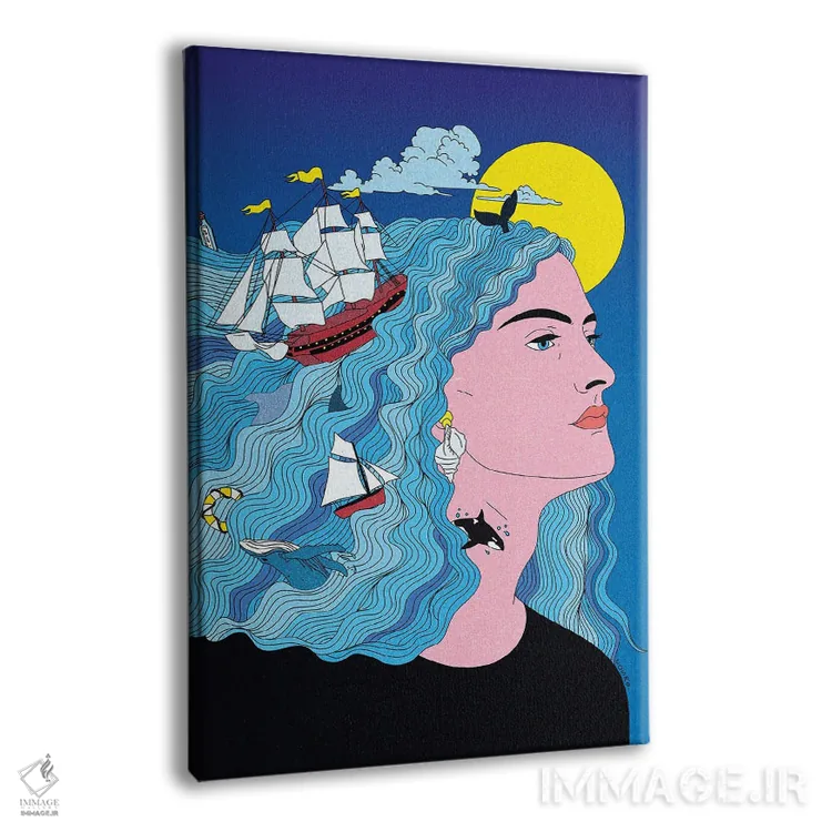 تابلو دکوراتیو ذهنم در دریاست اثر کازمو - نمای پرسپکتیو محصول