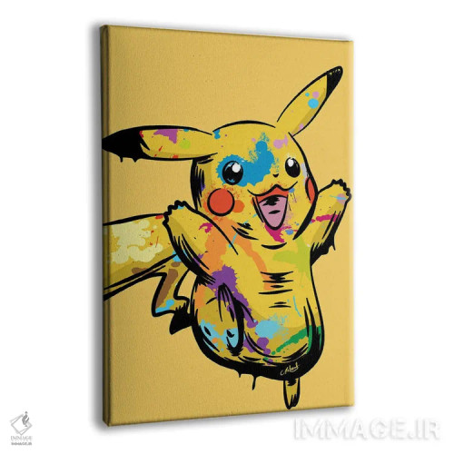 تابلو دکوراتیو پیکاچو گرافیتی اثر کریس ریچموند - نمای پرسپکتیو محصول