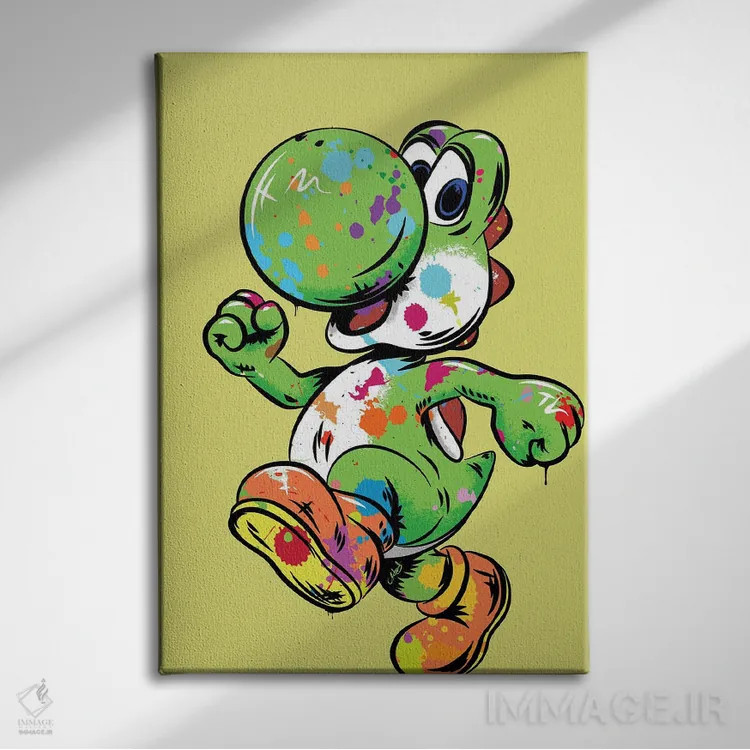 تابلو دکوراتیو یوشی گرافیتی اثر کریس ریچموند - نمای روبهرو روی دیوار