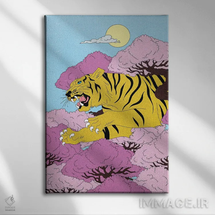 تابلو دکوراتیو Tiger,ببر، ببر اثر کازمو - نمای روبهرو روی دیوار