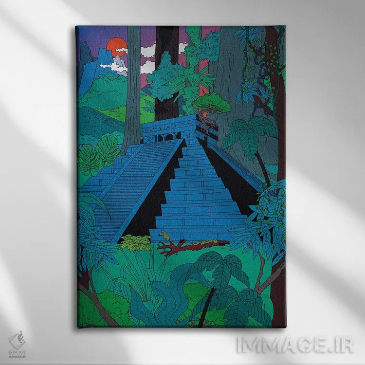 تابلو دکوراتیو معبد جنگلی اثر کازمو - نمای روبهرو روی دیوار
