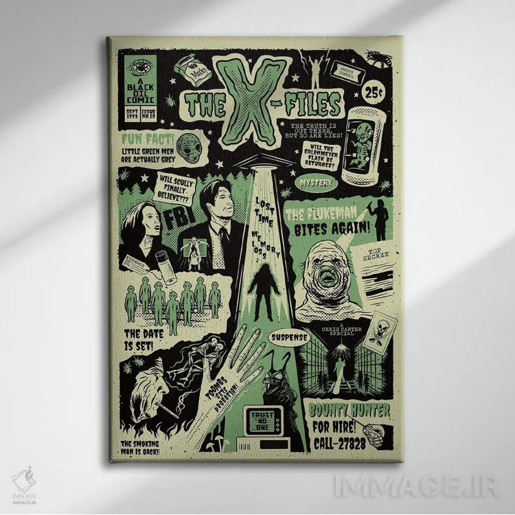 تابلو دکوراتیو پرونده های ایکس اثر کریس ریچموند - نمای روبهرو روی دیوار