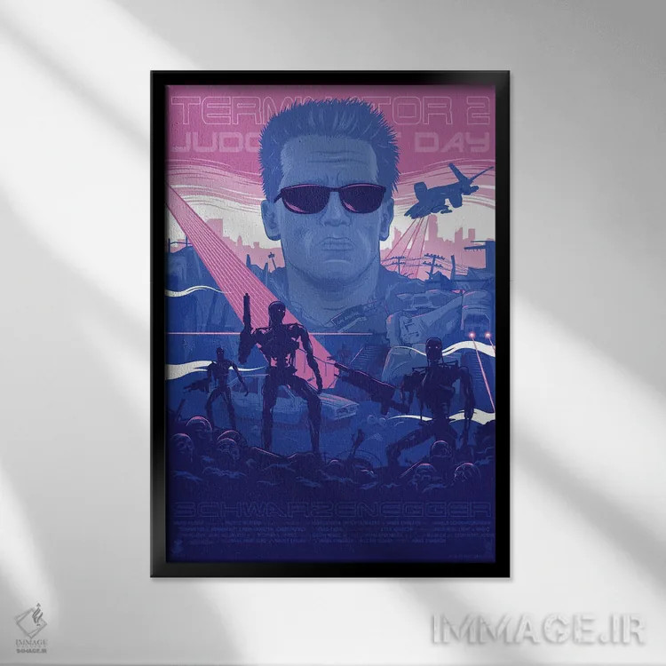 تابلو دکوراتیو ترمیناتور ۲ اثر کریس ریچموند - نمای قابدار مشکی