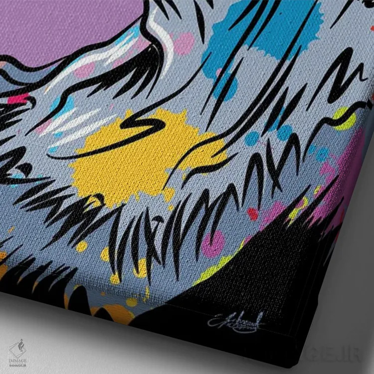 تابلو دکوراتیو دفتر مرگ گرافیتی اثر کریس ریچموند - نمای نزدیک بافت بوم