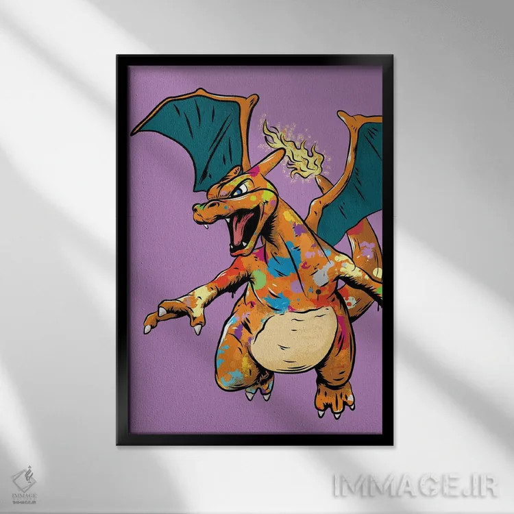 تابلو دکوراتیو چاریزارد گرافیتی اثر کریس ریچموند - نمای قابدار مشکی