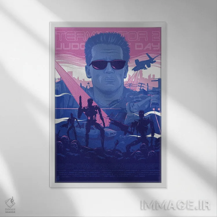تابلو دکوراتیو ترمیناتور ۲ اثر کریس ریچموند - نمای قابدار سفید