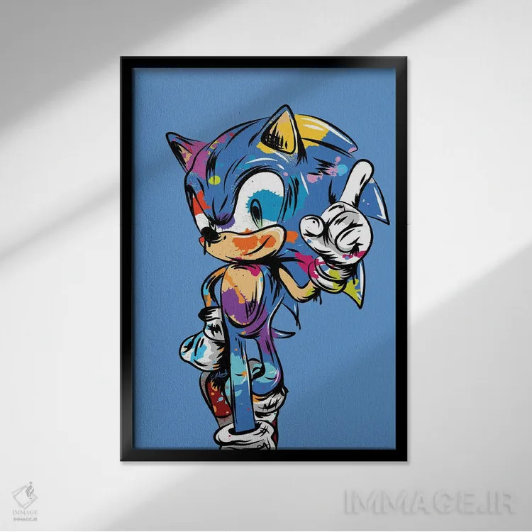 تابلو دکوراتیو سونییک گرافیتی اثر کریس ریچموند - نمای قابدار مشکی