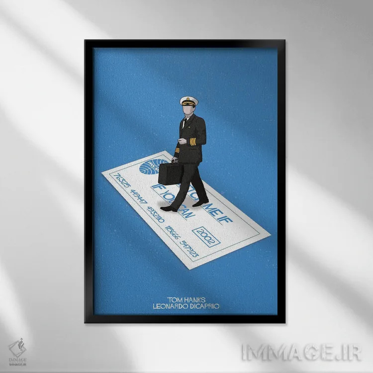 تابلو مینیمال اگر می تونی منو بگیر اثر کریس ریچموند - نمای قابدار مشکی