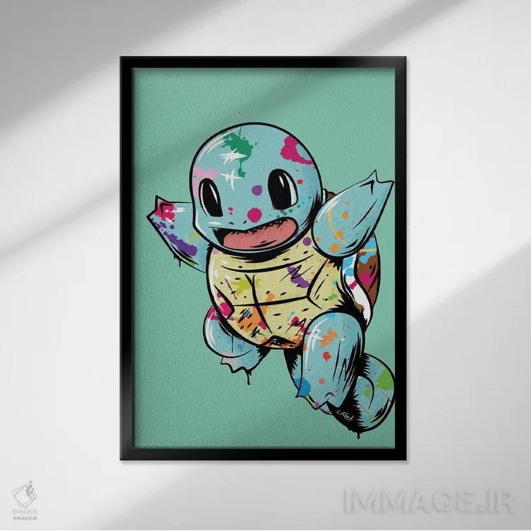 تابلو دکوراتیو اسکویرتل گرافیتی اثر کریس ریچموند - نمای قابدار مشکی