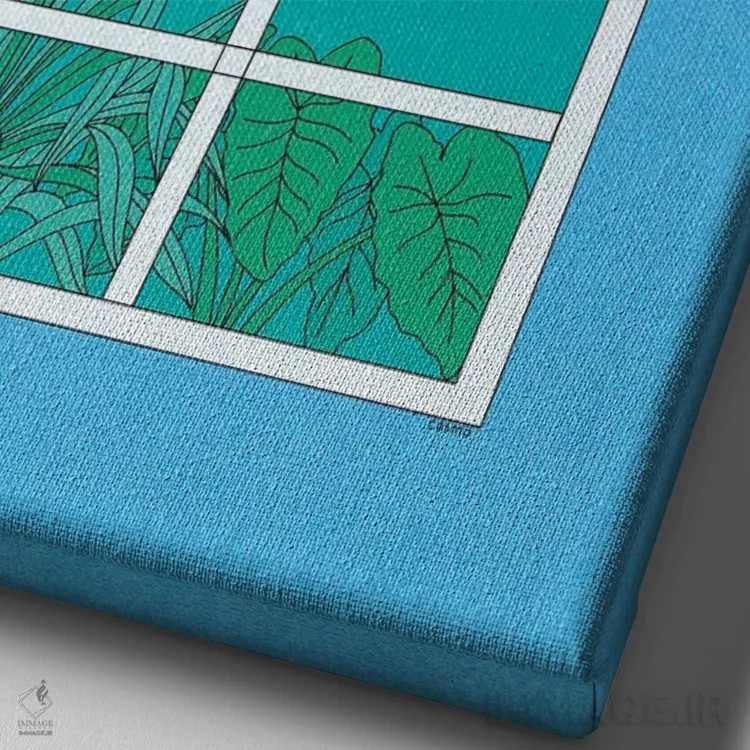 تابلو دکوراتیو پنجره اثر کازمو - نمای نزدیک بافت بوم